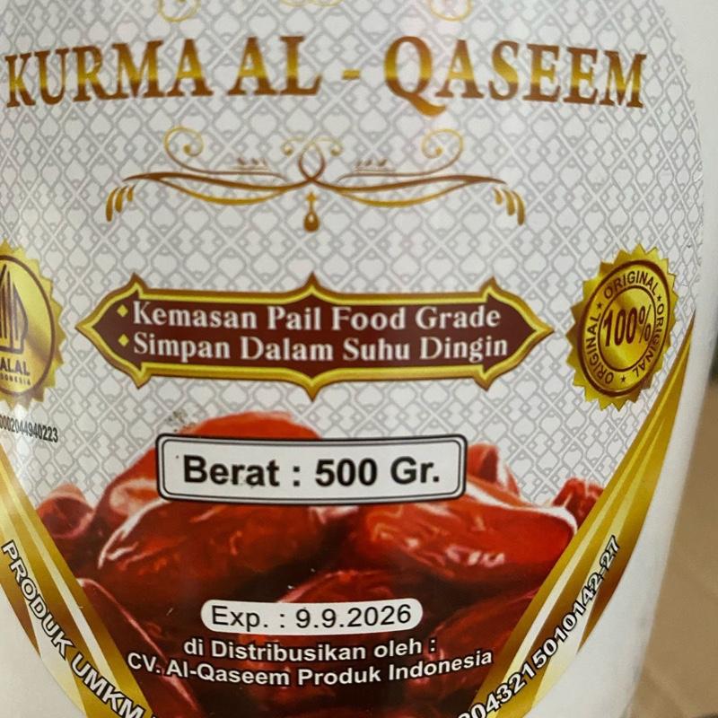 (PAKET 2EMBER) 500gr Per Ember EXP 2026 KURMA AL QASEEM EMBER KURMA AL QASIM AL QASEM 7