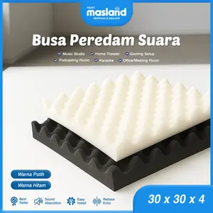 Lembar Busa Masland Motif Telur 30x30 Peredam Suara Gema Ruangan Warna Hitam Putih Ukuran 30 x 30 cm