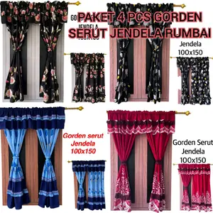 Paket Hemat 4pcs Gorden Serut Jendela Rumbai
