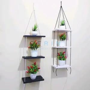 Rak Susun Dekorasi Hiasan Dinding Tali Gantung Serbaguna Model Minimalis Kekinian Furniture Rumah Modern