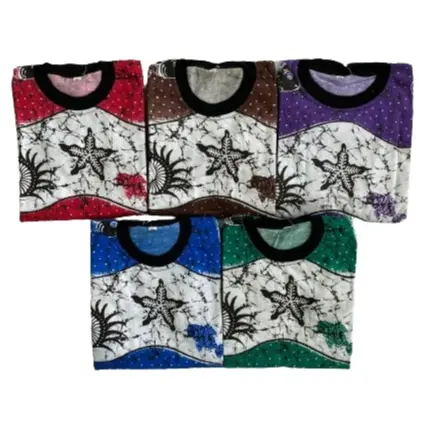 RIESCA Setelan Kaos Batik Anak TK Katun Adem Nyaman
