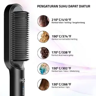 Catok Sisir Pelurus Rambut 2 in1 Hair Straightener Curler Catokan Listrik Praktis Pengering Rambut 5