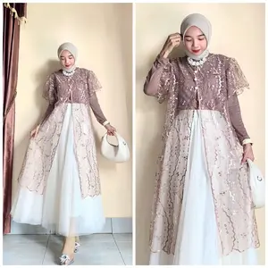 MAMIKARA - BAJU LEBARAN - BAJU KONDANGAN - OUTER TUNIK - CARDIGAN KANCING LENGAN PENDEK