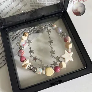 【Sktlz】  Beaded pearl star bracelet, niche Instagram design, accessories, sweet and cool jewelry