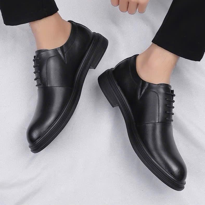 Giày tây tăng chiều cao nam phối dây da mềm, đế đã khâu, size từ 39 đến 43