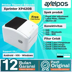Printer Label Thermal Barcode A6 110mm Xprinter Xp420b Usb Bluetooth Wifi