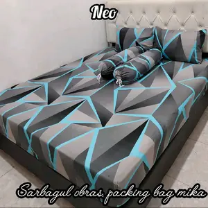 SPREI motif karet King Size Hitam Bisa Dicuci Katun Tahan air Karet Sarung Guling