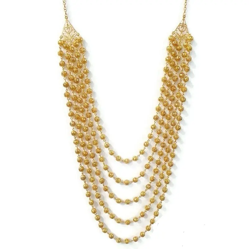 Kalung kolara / kebaya susun rondel 3 & 5 Aksesoris Elegan PESTA PENGANTIN Emas Perak Kristal