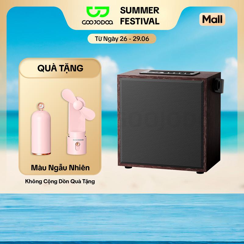Loa Gỗ Retro tặng quạt mini ,Nhẹ và dễ dàng mang theo,Âm thanh Hi-Fi sống động…