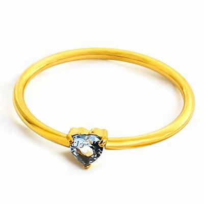 Product Introduction of Titanium Steel Love Heart Zircon Women's Ring 14