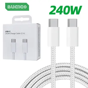 240W USB C to C Charger Cable Type C Fast Charging Braided PD Cable for lPhone 15 16 Series lPad Air Pro MacBook Pro DELL