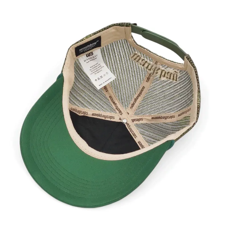 Wankbay Topi Trucker Plastisol Explore Life Green White Dewasa Corduroy Hat 3
