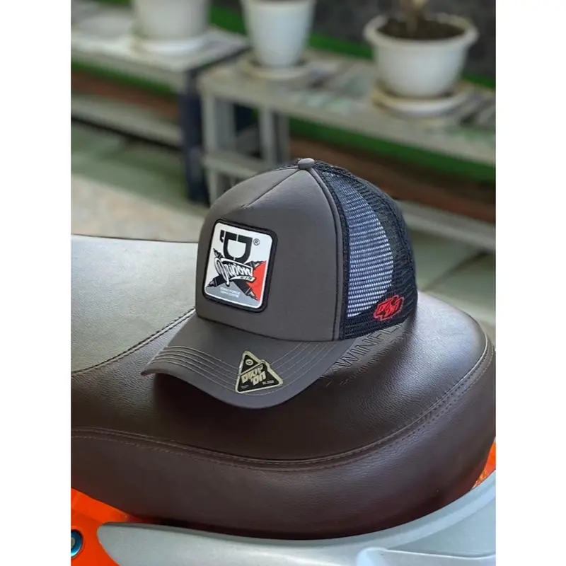 DRIPON Topi Jaring Pria Trucker Hat Dewasa Distro Original Dloozy Official Abu Hitam 024 0