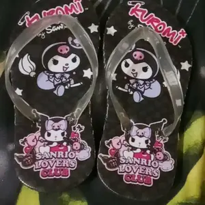 Kuromi Sandal Jepit Anak Perempuan Cute Kuromi Sandal Bahan Spon Digital Printing Size 21-35 Nyaman Fashion