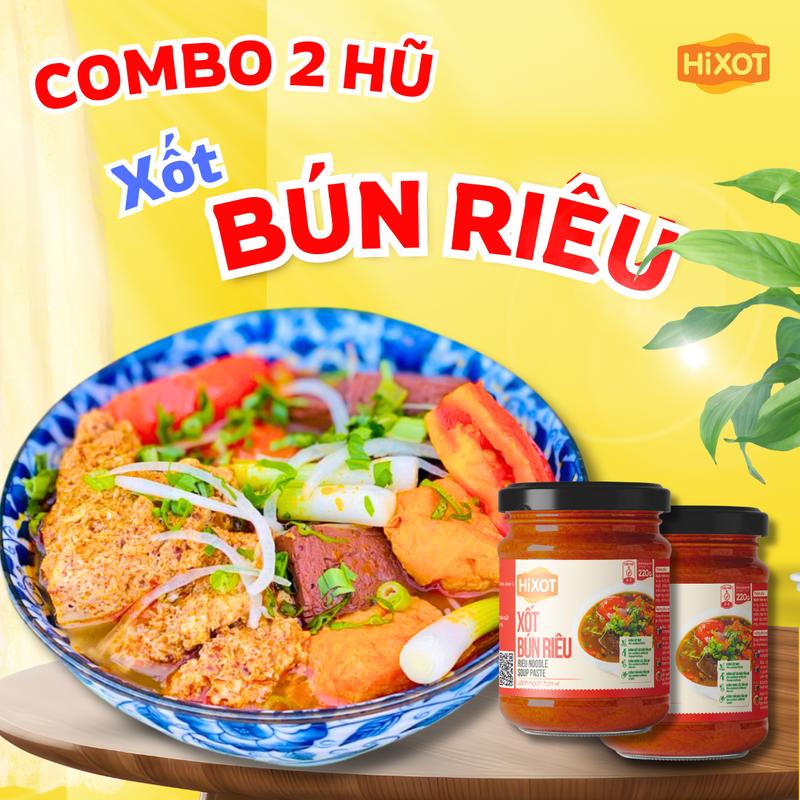 Combo 2 Hũ Xốt Bún Riêu HiXOT 220gram - Gia vị hoàn chỉnh