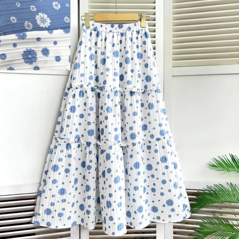 Rok Susun Korea Style Motif Bunga Kecil Cantik Kekinian 4