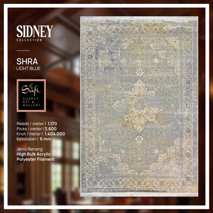Gambar Karpet Lantai Persian Iran Premium Klasik Sidney SHRA Light Blue - 300x400 dari Sufi Carpet Kota Administrasi Jakarta Pusat Tokopedia