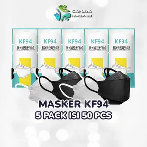 (20Rb Isi 5) Masker KF94 Korea Hitam Putih