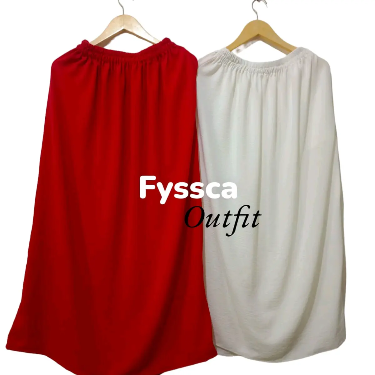 rok merah putih Wanita Polos bahan crinkle premium/ luna skirt