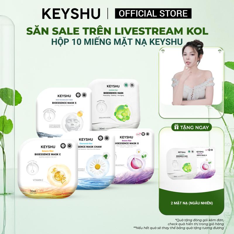   DEAL ĐỘC QUYỀN HỨA NGÂN  Hộp Mặt Nạ Sợi Xơ Rau Má Centella Fiber KEYSHU 30ML Dưỡng Ẩm Làm Mềm Da Hỗ Trợ Ngăn Ngừa Lão Hóa 