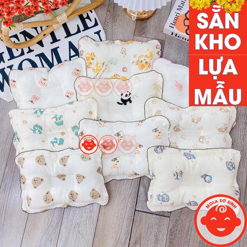 Gối Xô Muslin Bo Viền Cho Bé Sơ Sinh G30