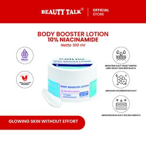 BEAUTY TALK Body Booster Lotion Deep White Essence 100ML | Body Lotion Mencerahkan Kulit Niacinamide 10% + Tranexamic Acid 2% | Perawatan Lotion Badan Whitening Melembapkan Menghaluskan Kulit Tubuh Kusam | Body Care Cerah Merata & Lembap