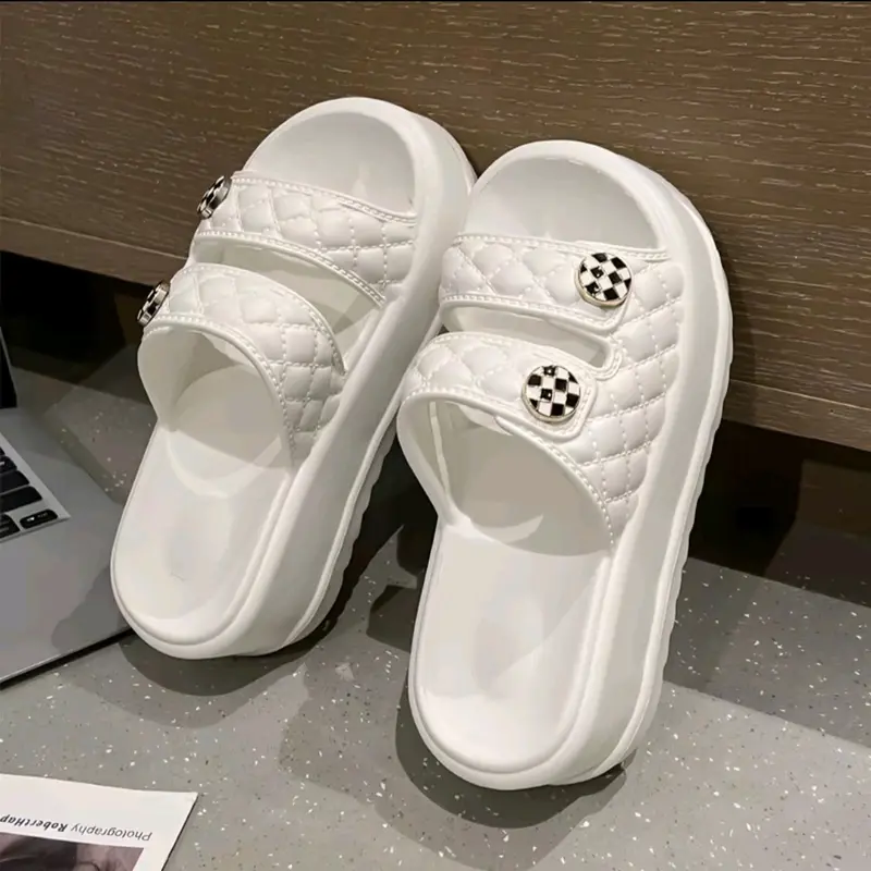 Sendal Cewek Karet Jelly Wedges Platfom Tebal Bahan Elastis Empuk Double Strap Wanita Sandal 4