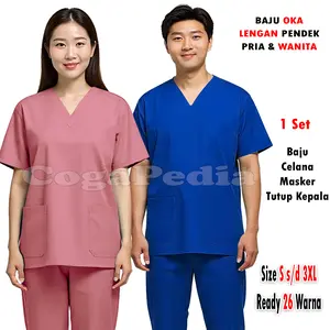 Baju Oka Lengan Pendek Ukuran Jumbo - Bahan American Drill - Seragam Oka Terbaru Wanita Celana