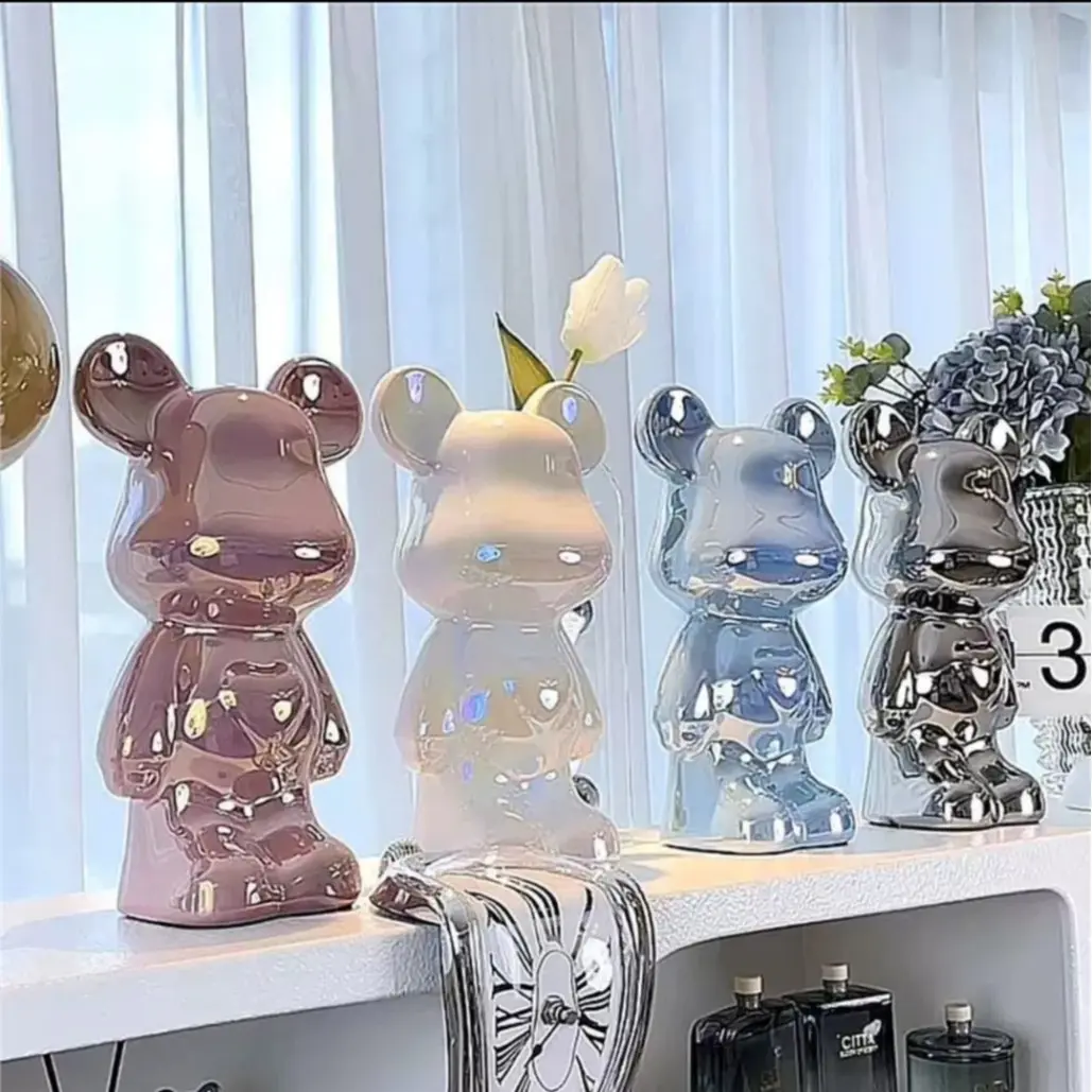 Violent bear ornaments high-end ceramic living room entrance TV cabinet wine cabinet piggy bank home decoration gifts