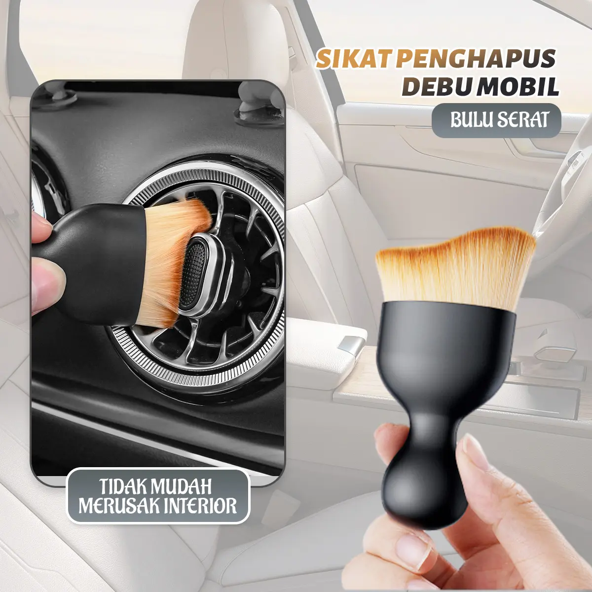 [Stok Tidak Cukup] Sikat Debu Celah Interior Mobil Sikat Pembersih Outlet AC Alat Pembersih Sikat Lembut Cuci Mobil