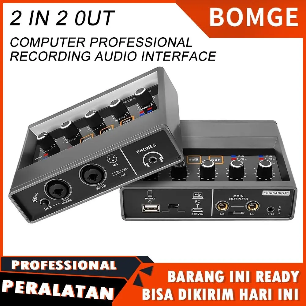 2x2 Computer Professional Recording Audio Interface Touch Model, USB 2.0 for Live Streaming, Podcasting, Guitar Interface for Mac, PC, Music Interface with 48V Phantom Power Ideal for Beginner
