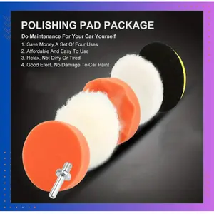 4 Jenis Set Busa Poles Mobil OTOHEROES PL051 - Paket Perawatan Mobil Sendiri Hemat Praktis dengan 4 Jenis Pad Poles untuk Hasil Profesional dengan memakai Mesin poles