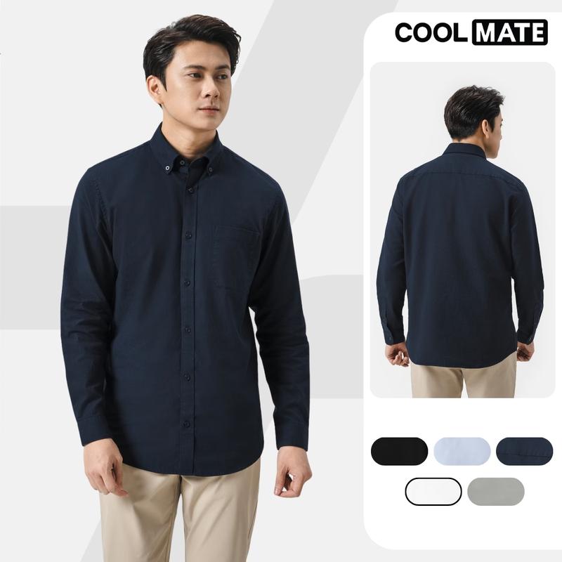 Áo Sơ Mi Nam Dài Tay Essentials Cotton thoáng mát, mềm mại - Coolmate