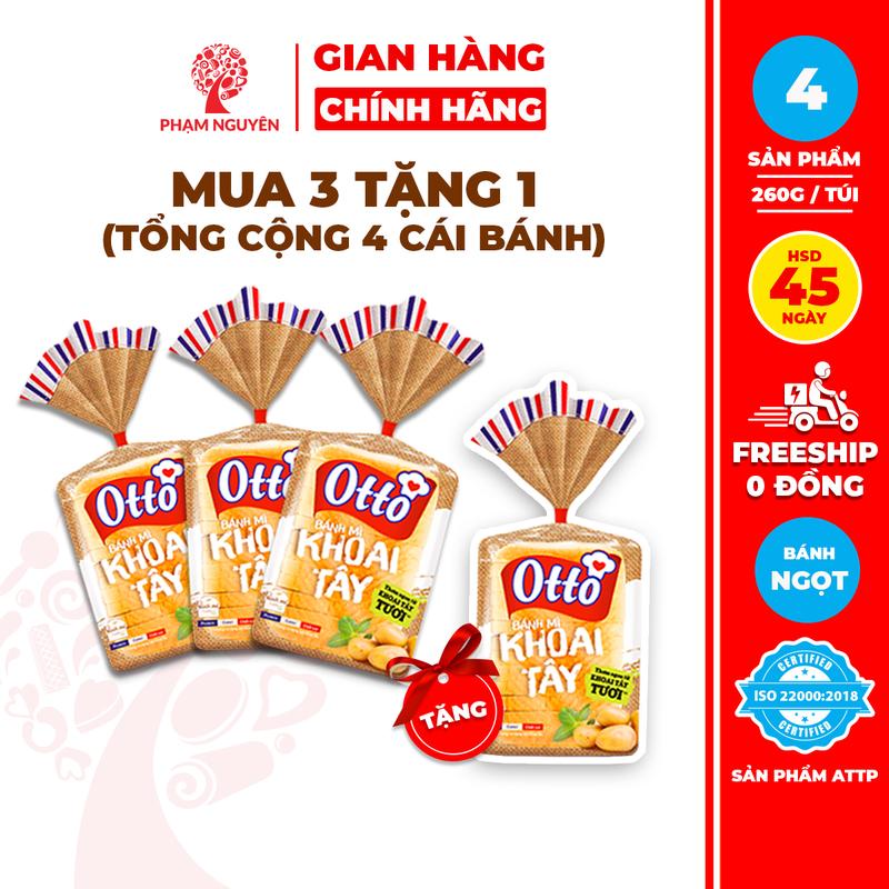MUA 3 TẶNG 1 Tổng cộng 4 Bịch Bánh mì Khoai Tây Otto 130g-260g | Bánh ăn sáng tiện lợi giàu dinh dưỡng | Thức ăn vặt | Snack Food