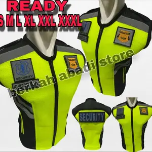 GRATIS NAMA DADA rompi security,rompi satpam, polisi security terbaru dan termurah Pria Safety Atasan,rompi double mesh Bordir