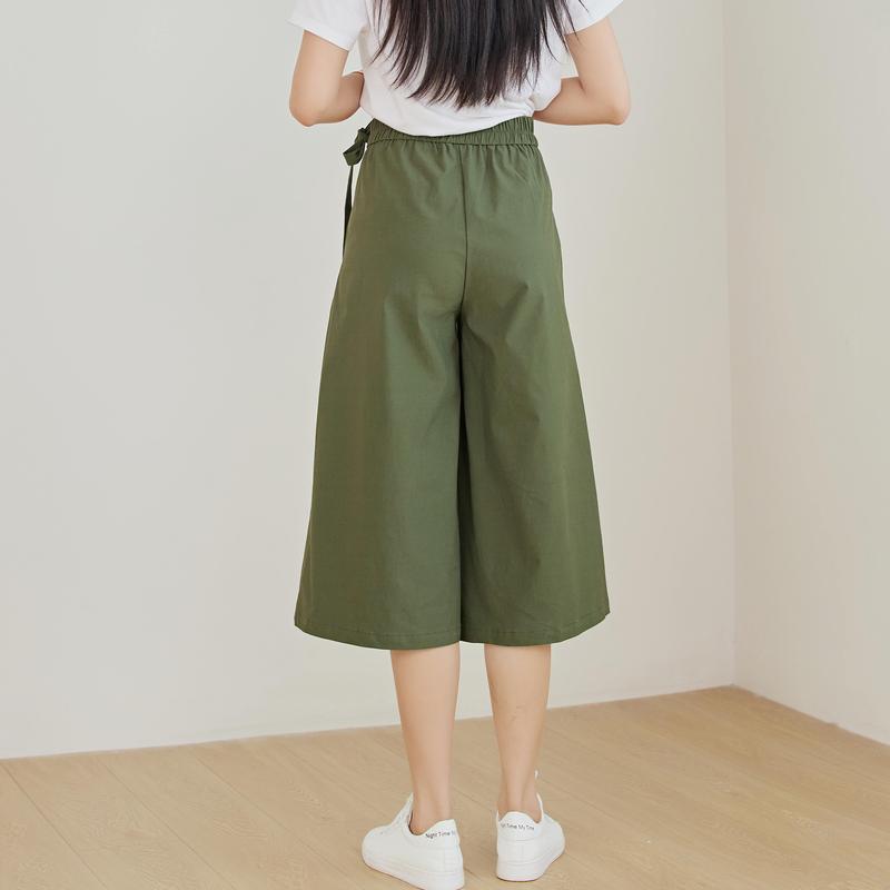 Product Introduction of Eyouth 1063  Women wide leg capri pants high waist casual ladies woman pants 23