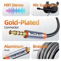 Gambar CABLETIME Kabel Aux 3.5mm TRRS Male to Male 4 Pole Mic Audio Stereo & Call - 0.5M [CF18E] dari CABLETIME Jakarta Kota Administrasi Jakarta Barat 4 Tokopedia