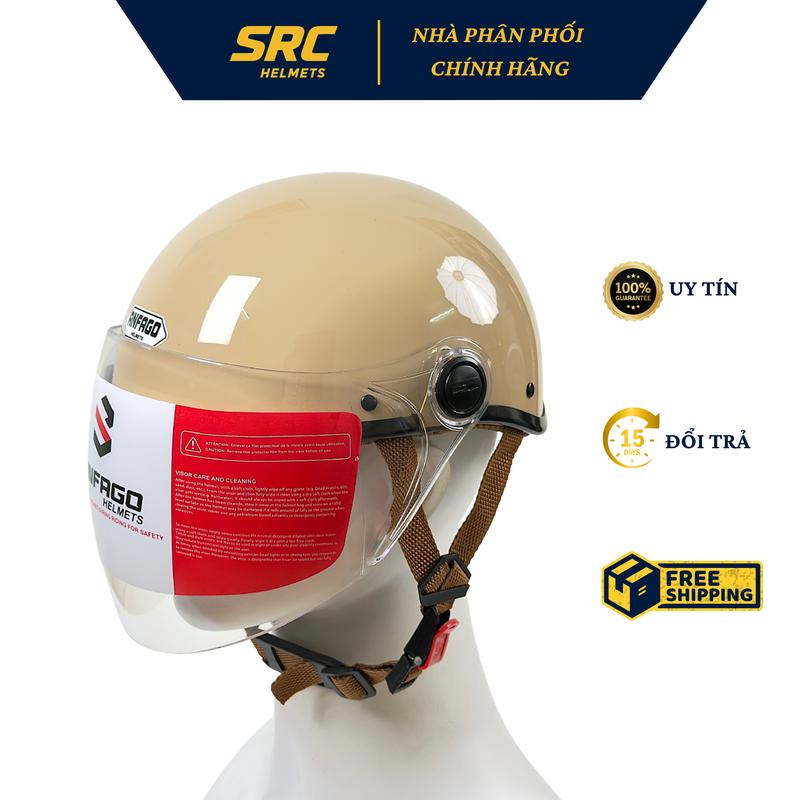 [Freeship] Mũ bảo hiểm nửa đầu có kính dài ANFAGO Helmet chính hãng dành cho nam nữ Vietnam mũ bảo hiểm nửa đầu
