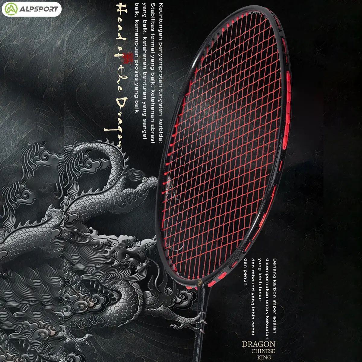 ALP BZTK 35Lbs T1100 Full Carbon 3U MXH Cushion Technology Teknologi Bantalan MXH Raket Ofensif Berat Profesional raket hitam 22-35LBS 100% asli Badminton raket badminton original import 2024 Sport