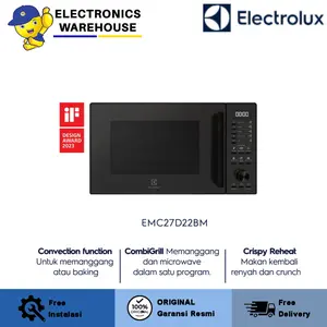 ELECTROLUX EMC27D22BM Microwave Oven w/ Grill, Convection & Steam 27 L Hitam
