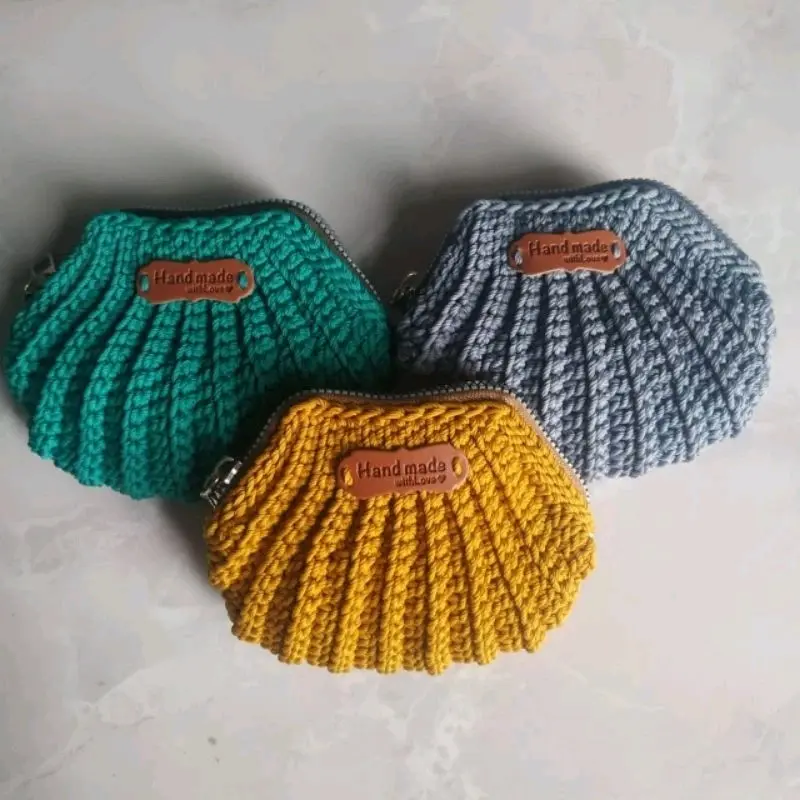 Dompet Rajut Wanita Motif Kerang / Dompet Kartu Rajut 2