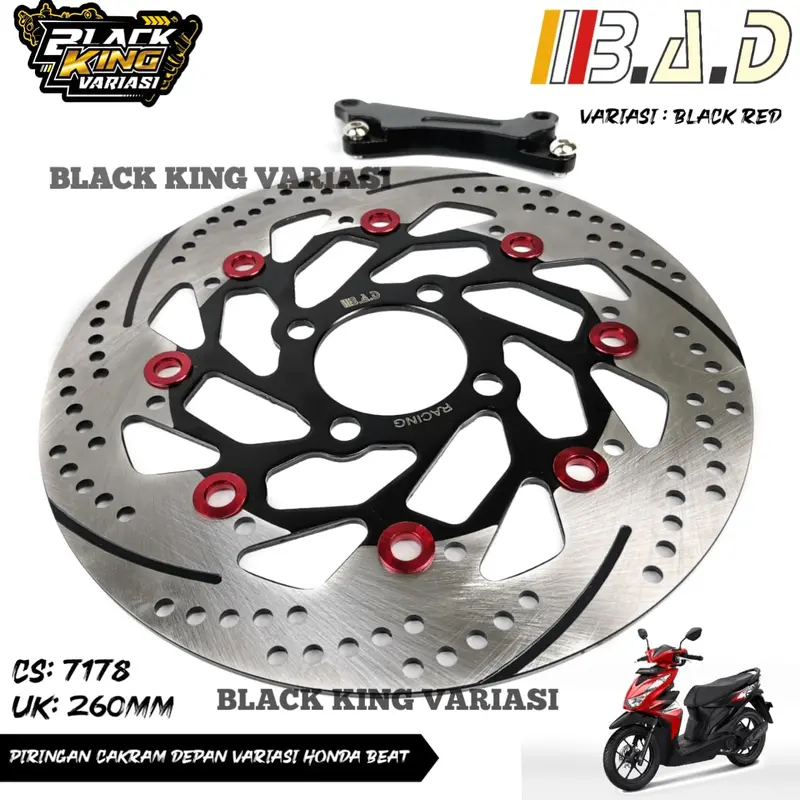 Piringan Cakram Depan 260MM Piringan Disc Cakram Beat Vario Genio Spacy Scoopy Plus Breket PNP Disc Brake Piringan Cakram 260MM 1