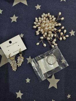 Product Review of (Bebas beli 2 dapat bonus) B35 Bross hijab mutiara snowflake mewat titanium Korea original from R**k 0