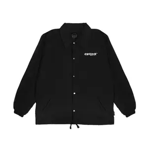 Jaket Coach Jaket Pria Taslan Anti Air Polos Slim-fitting Bordir Kantong Parasut Cowok Keren Waterproof