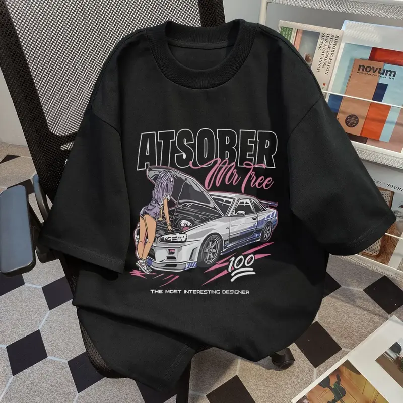 T-shirt Atasan Baju Kaos Wanita Oversize Korean Style Vintage Katun Murni Street Top Kekinian C178 0