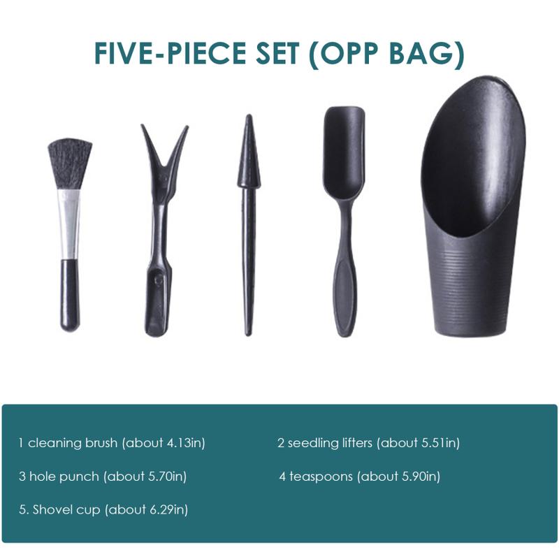 Product Introduction of Black Edition Gardening Tool Set Terrarium Succulent Plants DIY Tools Garden Planting Tool Kit 24