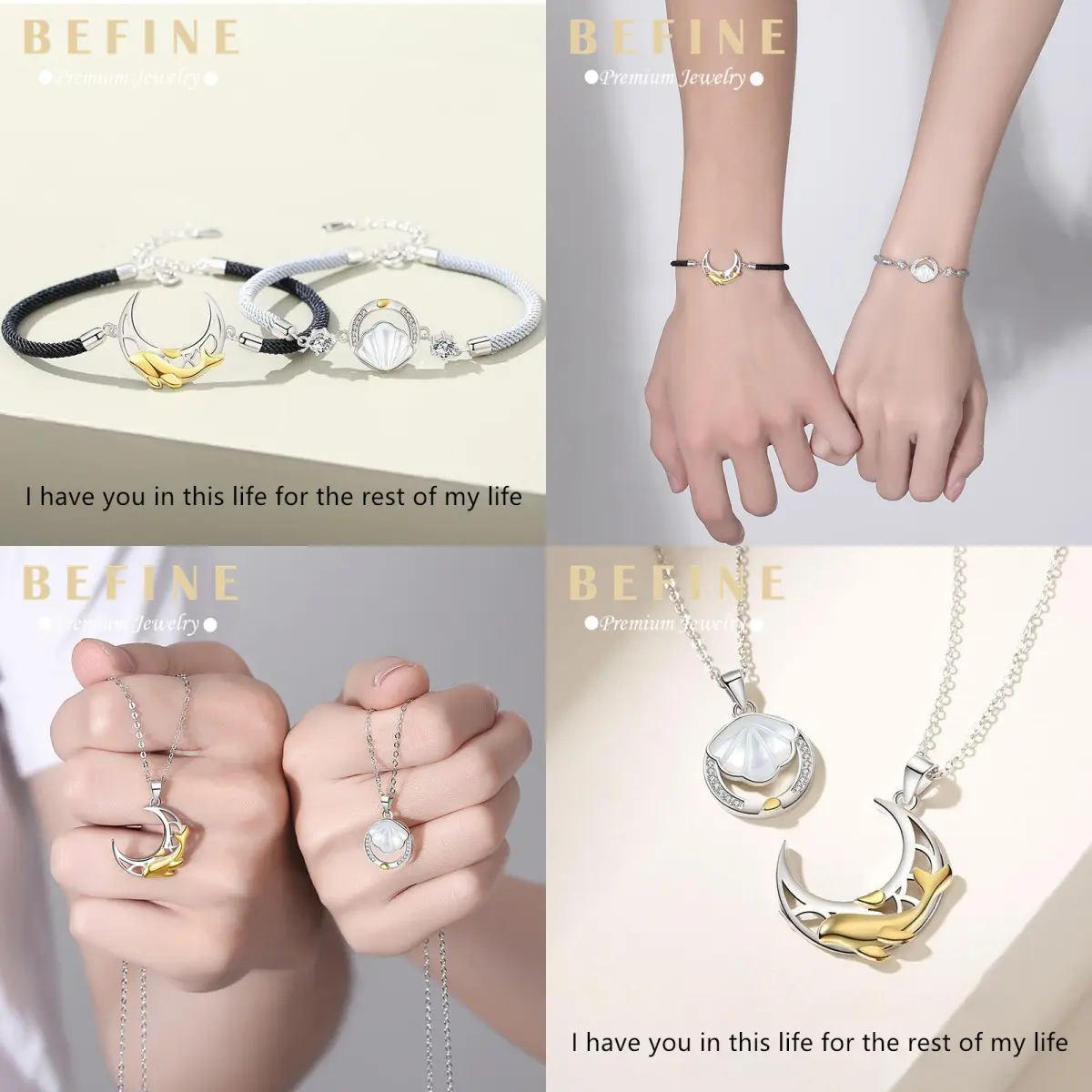 BEFINE  In this life  there will be you forever  A couple of seashells will weave a bracelet as a love gift