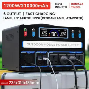PORTABLE POWER STATION OUTDOOR CAMPING 220V 400W/500W/800W/1200W/1700W/2600W/GENSET LISTRIK PORTABEL AC DC USB TYPE-C/POWER SUPPLY PORTABLE 50000mAh/90000mAh/120KmAh/450KmAh