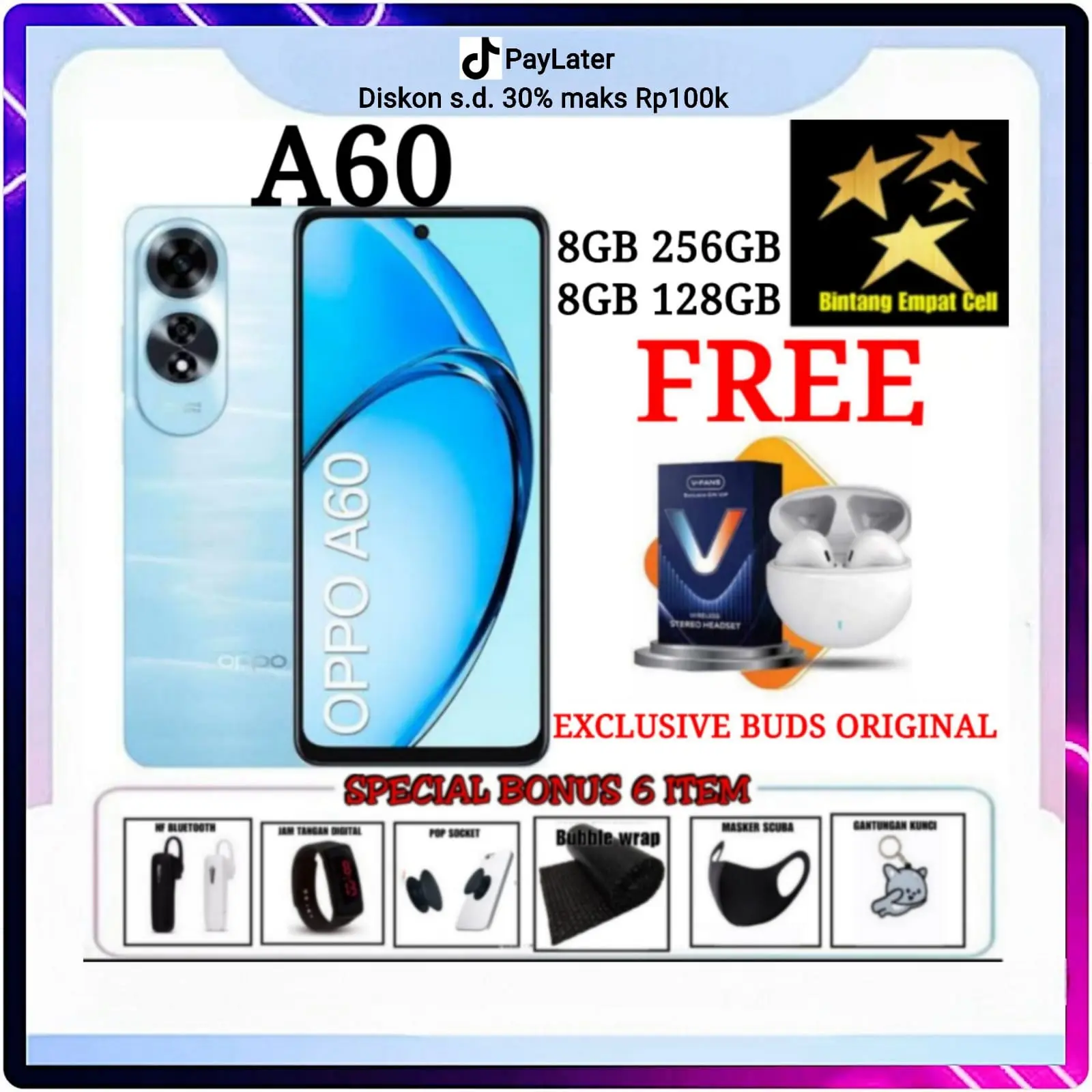 (EXCLUSIVE WENNY_WIJAYA) OPPO A60 8/128 & 8/256 GARANSI RESMI
