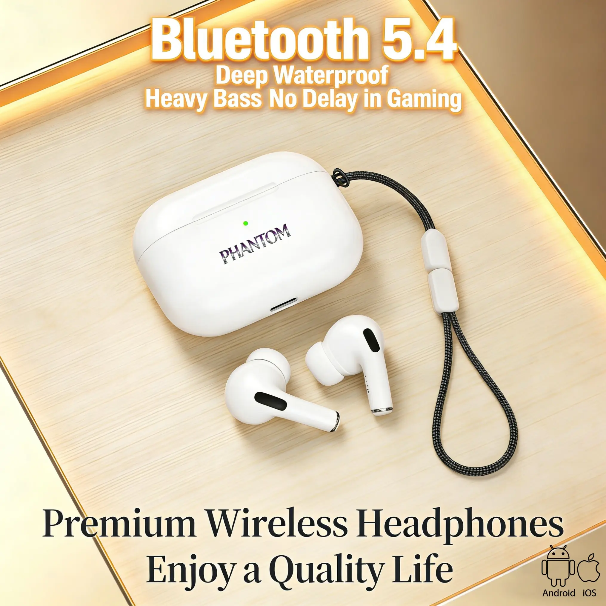 VN-40 Putih tali gantungan, hadiah stiker menarik